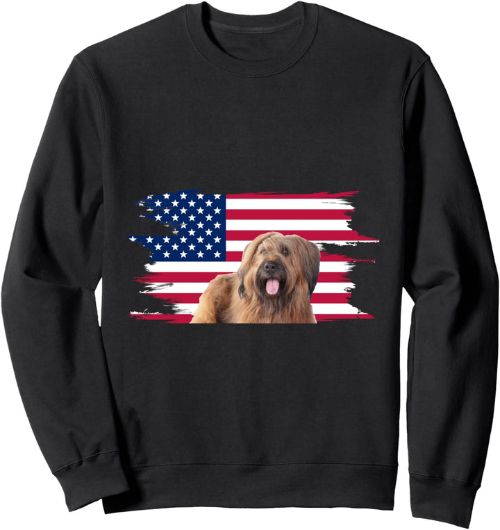 American Flag Dog Briard Sweatshirt