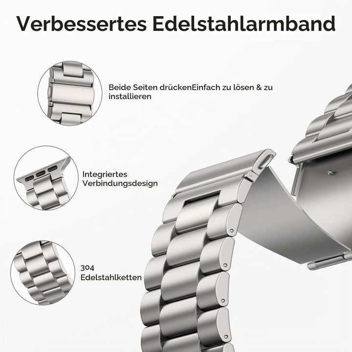 Metall Kompatibel mit Apple Watch Armband 42mm(Series 11 10) 40mm 41mm 38mm, Damen Herren Edelstahl