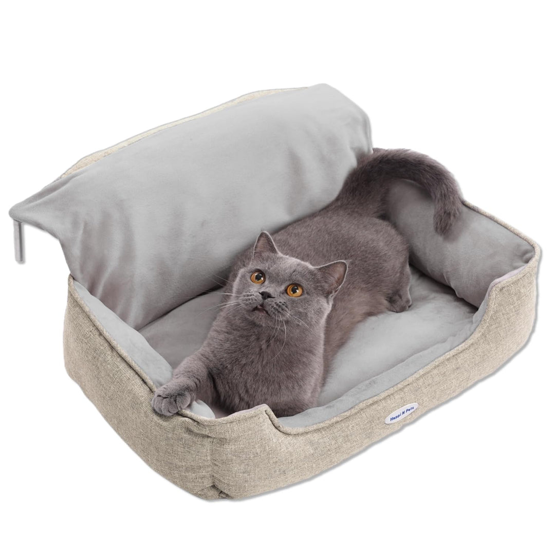 Happi N Pets Grosses Katzenbett für Heizung, warmes und stabiles Sitzteil für grosse Katzen mit wasc