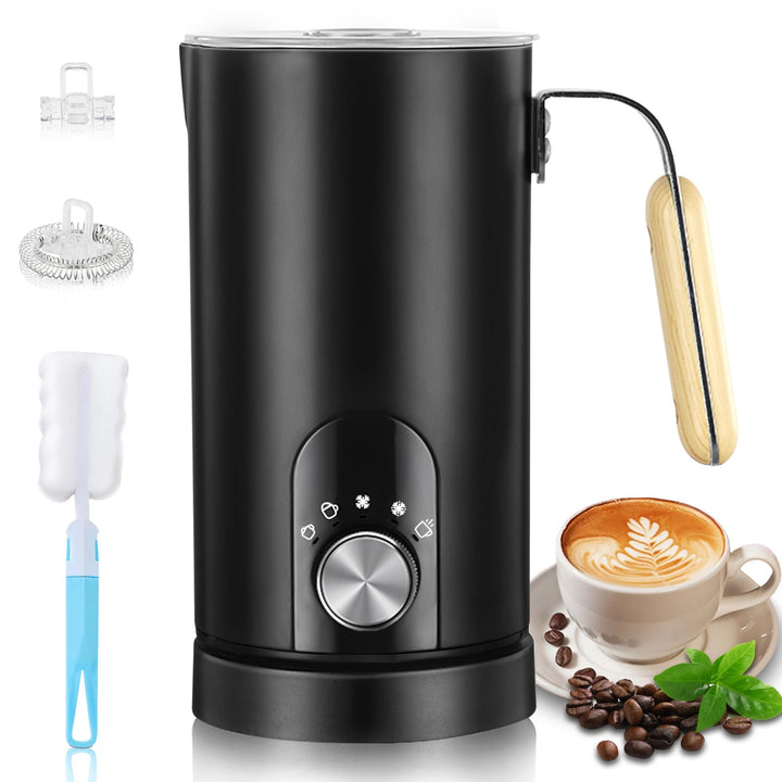 Milchaufschäumer Elektrisch 5-in-1, 350ml Fassungsvermögen, Heisser & kalter Milchschaum, Milch erwä