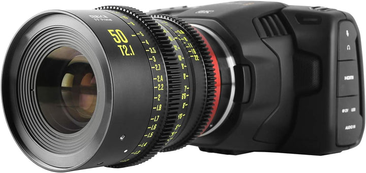 Meike 50 mm T2.1 Vollrahmen manueller Fokus Weitwinkelobjektiv für Canon EF Mount und Cine Camcorder