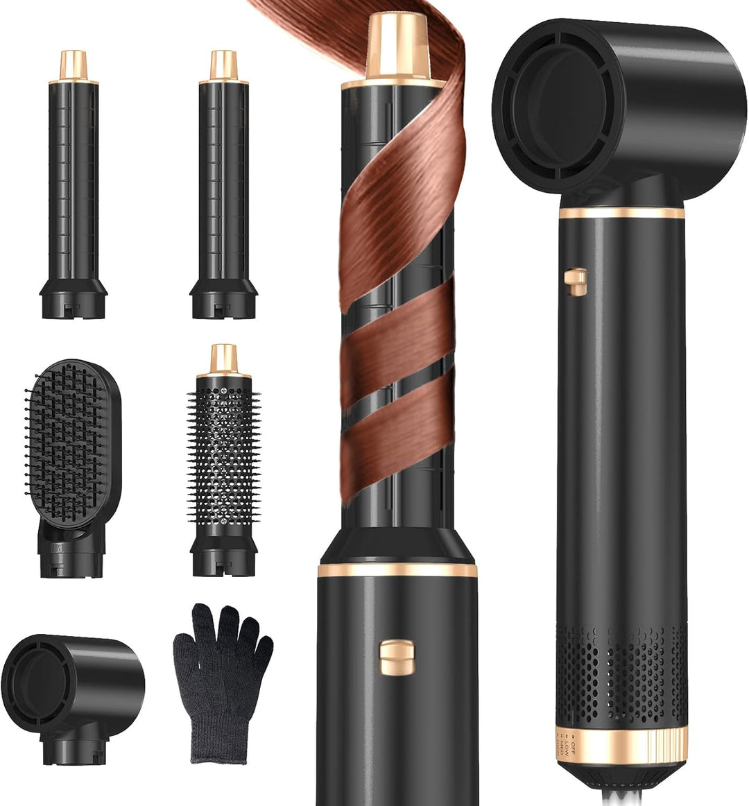 5 in 1 Hair Dryer Brush Hot Air Curling Brush Negative Ion Air Styler，Multi Function Blow Dryer Brus