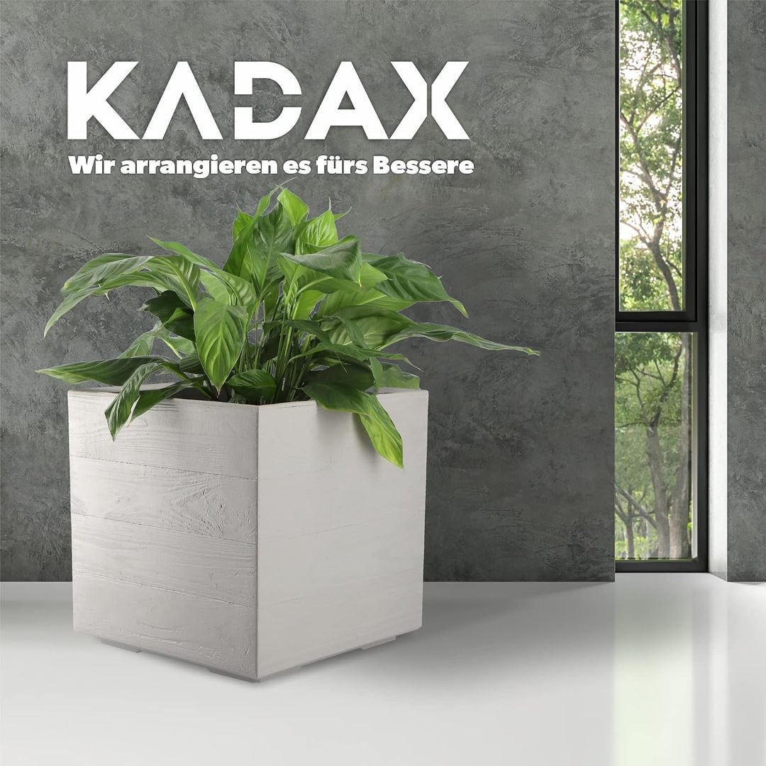 KADAX Pflanzkübel aus Kunststoff, 39x39cm, 7 Farben, quadratischer Blumentopf, Blumenkübel mit Rolle
