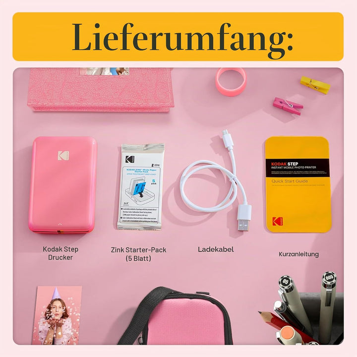 KODAK Step Instant-Fotodrucker mit Bluetooth/NFC, Zink Technologie &amp; KODAK App für iOS &amp; Android (Ro