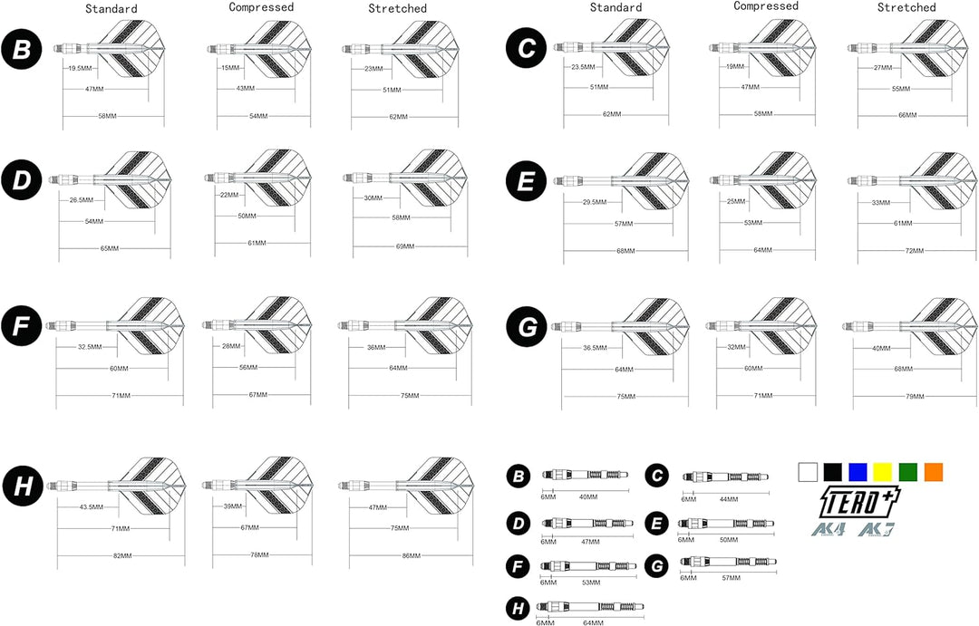 CUESOUL TERO+ AK7P Dart Shafts, Neues Double Direction Teleskop und Rotating Dart Flights System Wei
