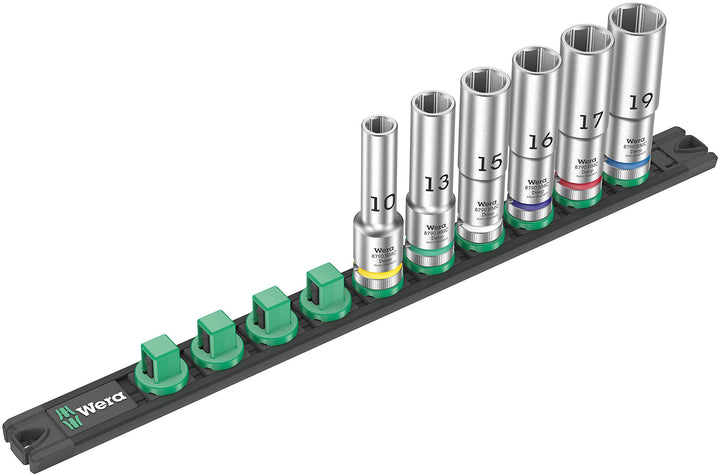 Wera 05005470001 Nuss-Magnetleiste C Deep 1 Steckschlüsseleinsatz-Satz, 1/2"-Antrieb, 6-teilig C Dee
