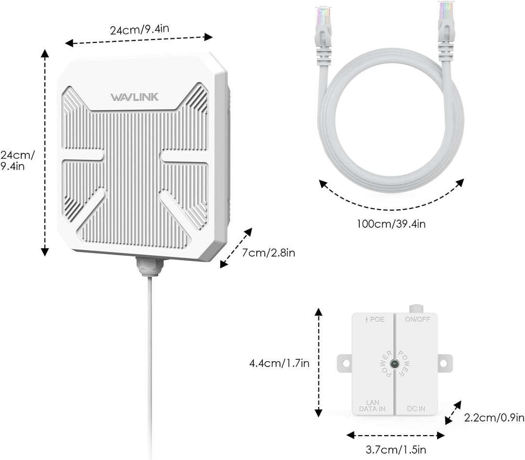WAVLINK AX3000 Outdoor Point to Point WLAN Bridge PtP Outdoor Wetterfest für PtP und PtMP, unterstüt
