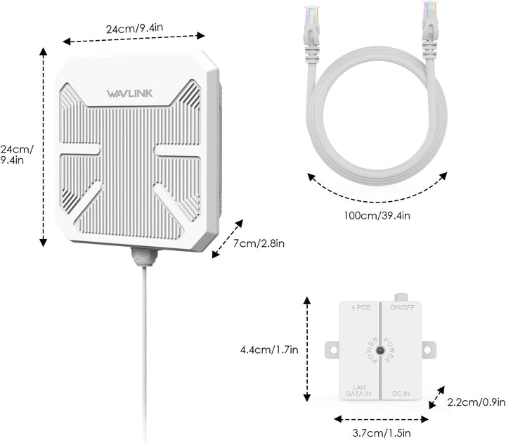WAVLINK AX3000 Outdoor Point to Point WLAN Bridge PtP Outdoor Wetterfest für PtP und PtMP, unterstüt