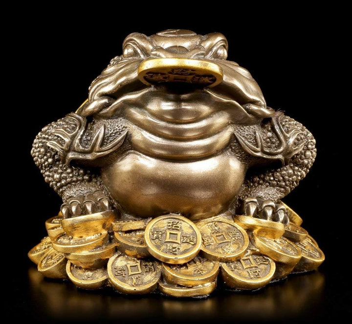 Geldfrosch Feng Shui Figur - Geld Frosch - Money Toad - Glücksbringer Geldsegen