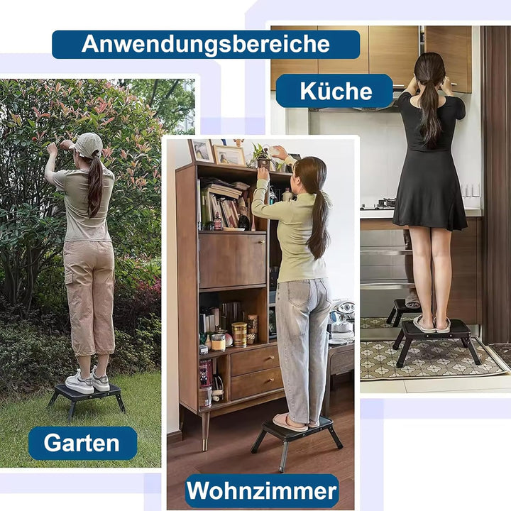 Premium Klappstufe Tritthocker – Faltbarer Camping Hocker, kompakt & leicht – Anti-Rutsch Tritt für