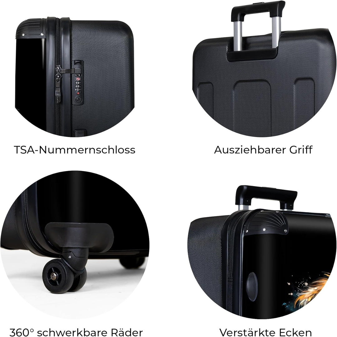 NoBoringSuitcases.com® Koffer XL Gross 77x51.5x28 cm Reisekoffer mit 4 Rollen Leicht Trolley Hartsch