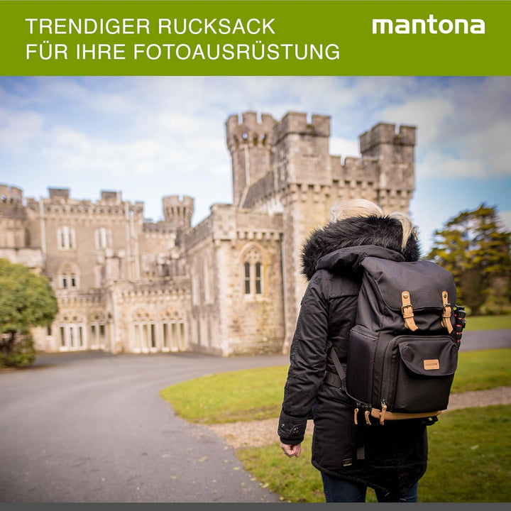 Mantona Fotorucksack Luis Luis Schwarz, Luis Schwarz