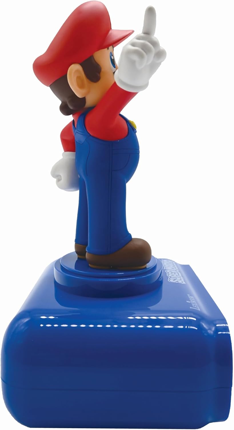 Lexibook - Nintendo Super Mario Digitalwecker mit Klingeltönen - mit Snooze, Uhr, Blau/Rot Farbe - R