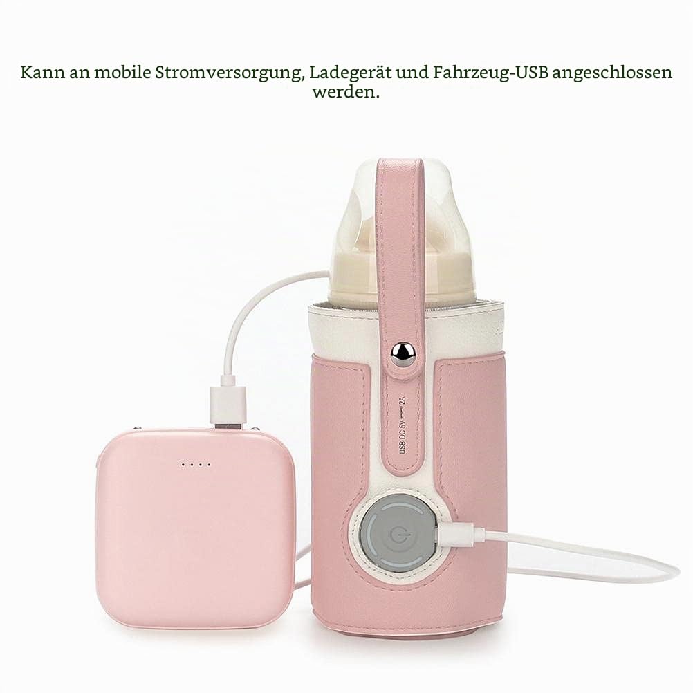 Flaschenwärmer-Tasche, 3-fach Temperaturverstellbar, Tragbarer Babyflaschenwärmer Zum Anschluss an M