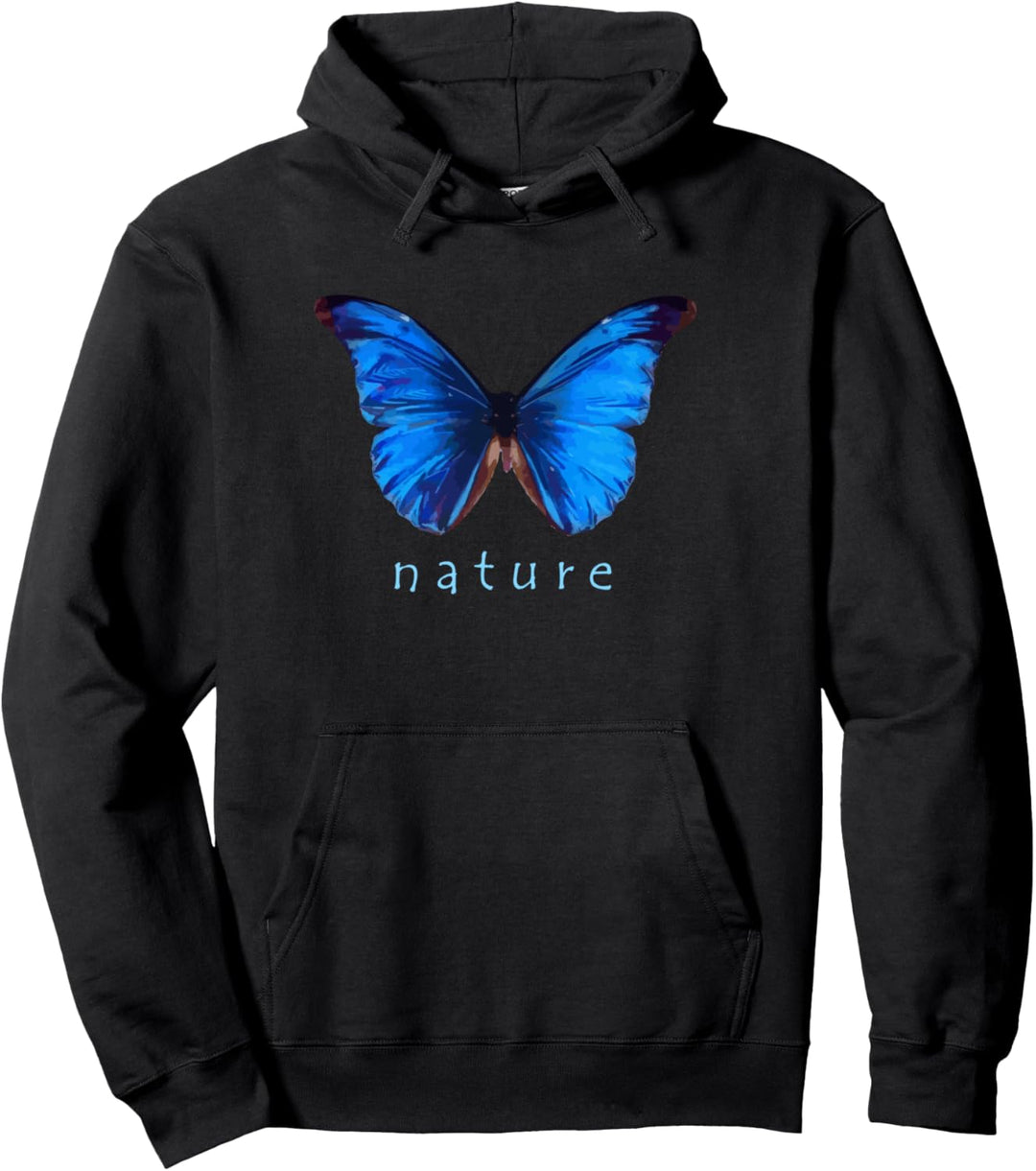 Blue Butterfly Angelic Nature Spirits Devas Pullover Hoodie