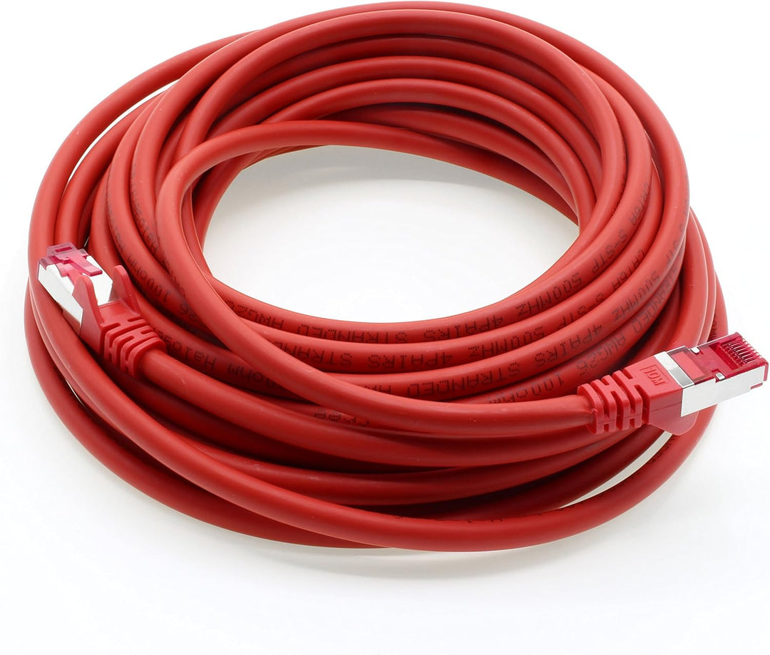1aTTack.de 2m - rot - 10 Stück - Netzwerkkabel CAT6a (10Gb/s) S-FTP CAT 6a Lankabel - GHMT zertifizi