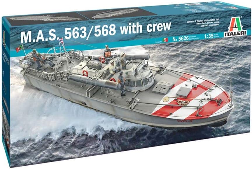 Italeri 5626S 5626S-1:35 M.A.S. 568 4a Torpedoboot m. Crew, Modellbau, Bausatz, Standmodellbau, Bast