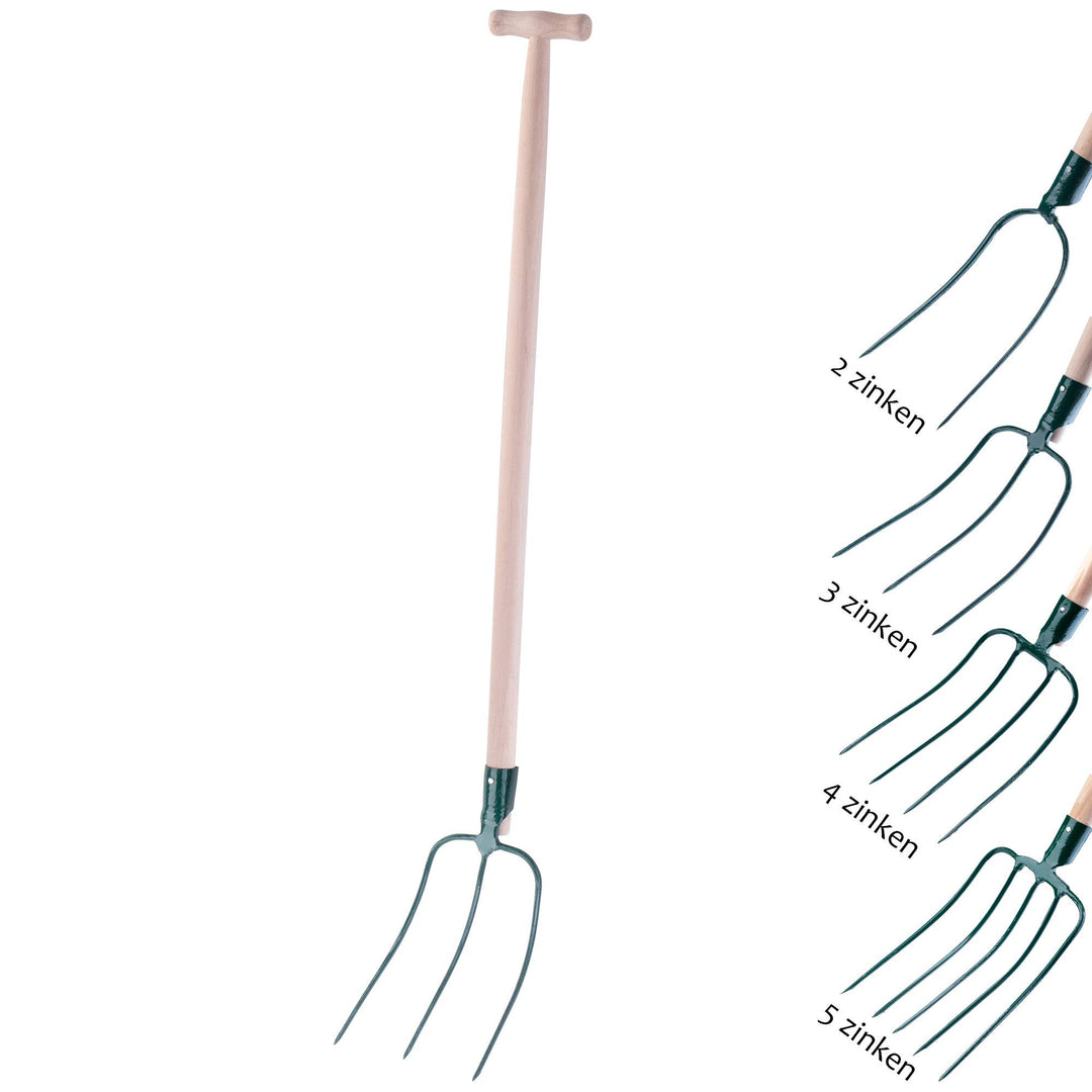 KADAX Heugabel, Forke, Spatengabel, Grabegabel, Mistgabel, Gabel für Garten, Drahtgabel mit Holzstie