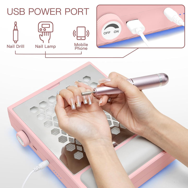 Madenia Professionell Staubabsaugung für Nägel - 56W Leistungsstark Nagelstaubsauger mit 2 Filters u