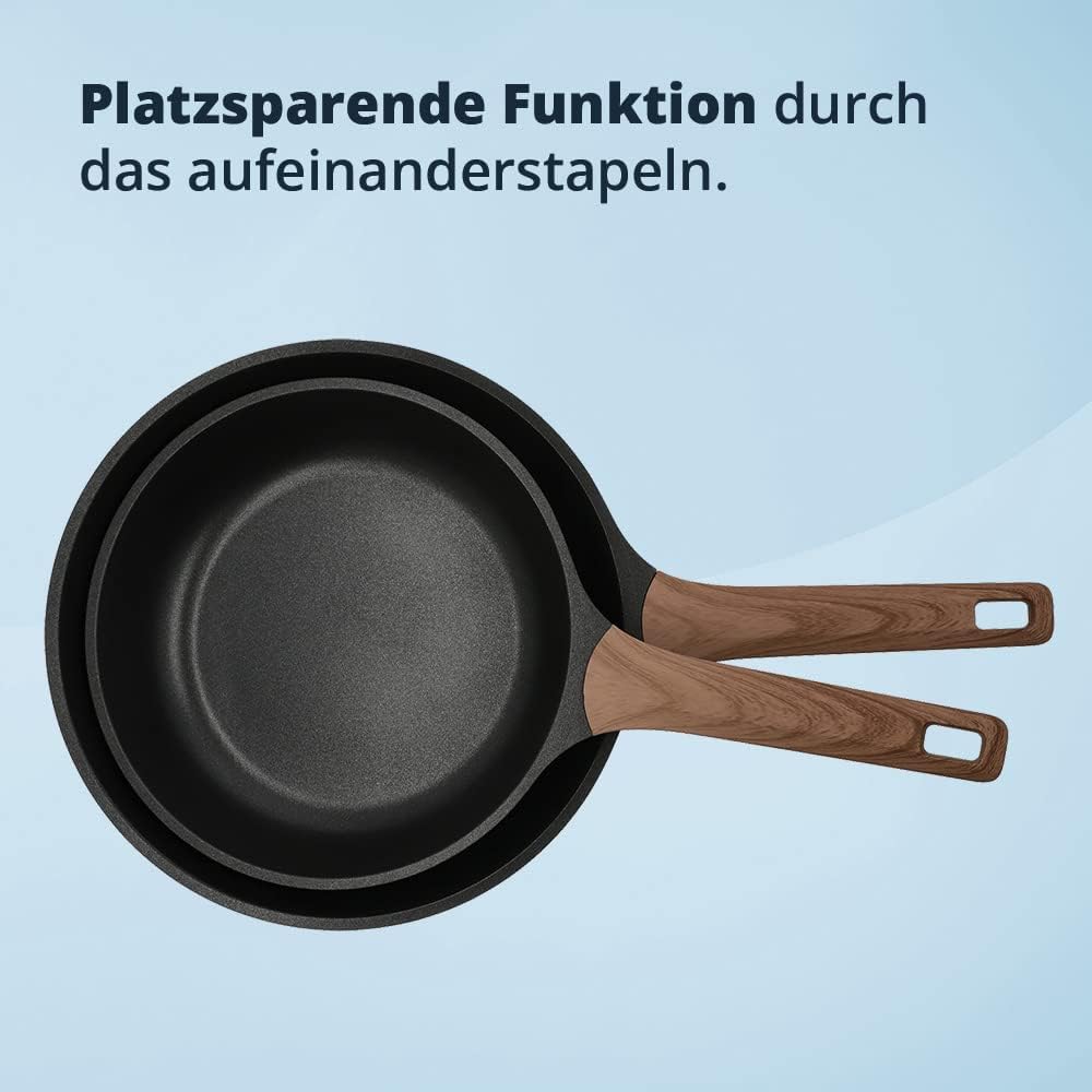 KHG Pfannenset 2-teilig Bratpfanne 24 cm &amp; 28 cm Ø, Induktion, Antihaftbeschichtung, Pfanne aus Alum