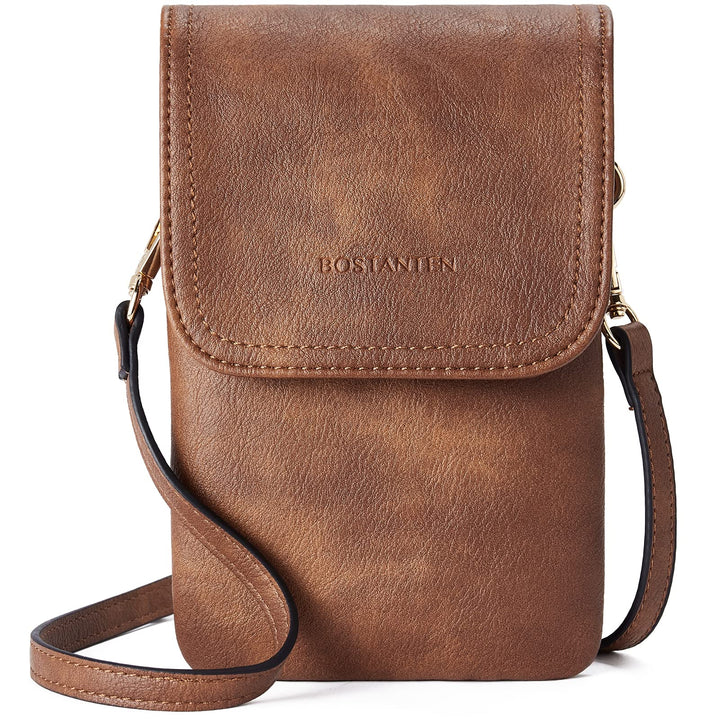 BOSTANTEN Handytasche zum Umhängen Leder, Handy Umhängetasche Damen, Handytasche mit Geldbörse zum U