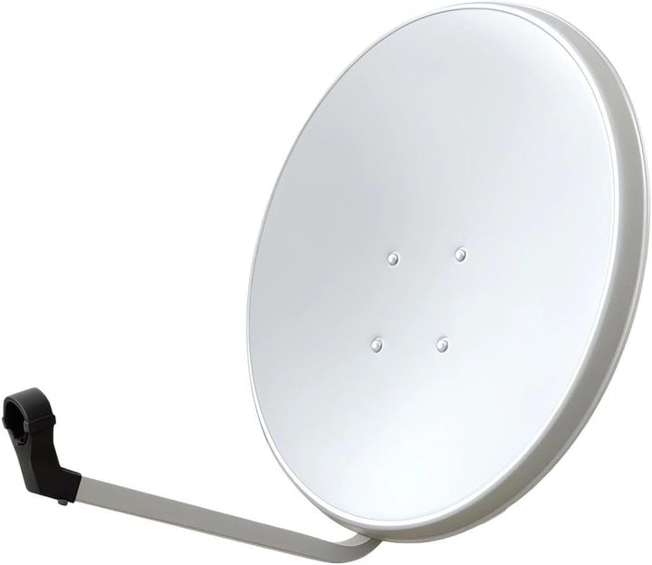 ARLI 60cm HD Sat Anlage Single LNB + Satfinder + 2 F-Stecker Digital 1 Teilnehmer Antenne lichtgrau/