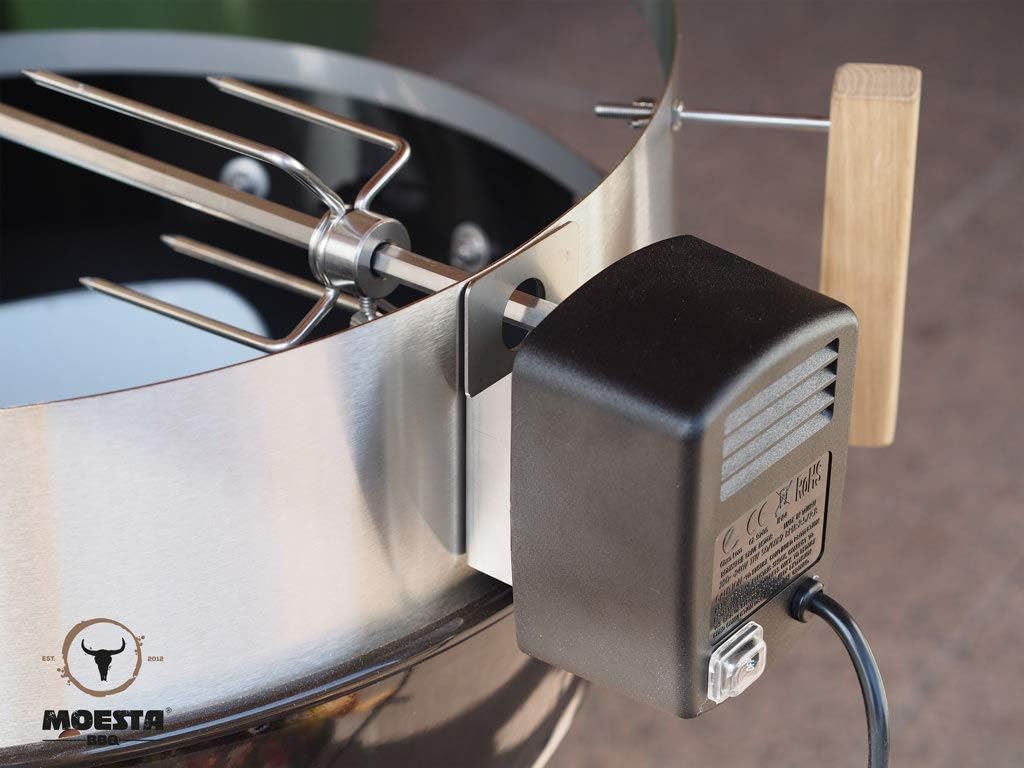 MOESTA-BBQ 10565 Rotisserie-Set für Smokin' PizzaRing - Elektrischer Spiessdreher für Kugelgrill 67