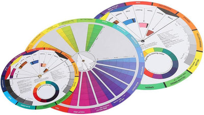 Dioche 3 Stück Farbrad, 9,2 Zoll + 9,1 Zoll + 5,5 Zoll Pocket Color Mixing Guide Rad zum Tätowieren,