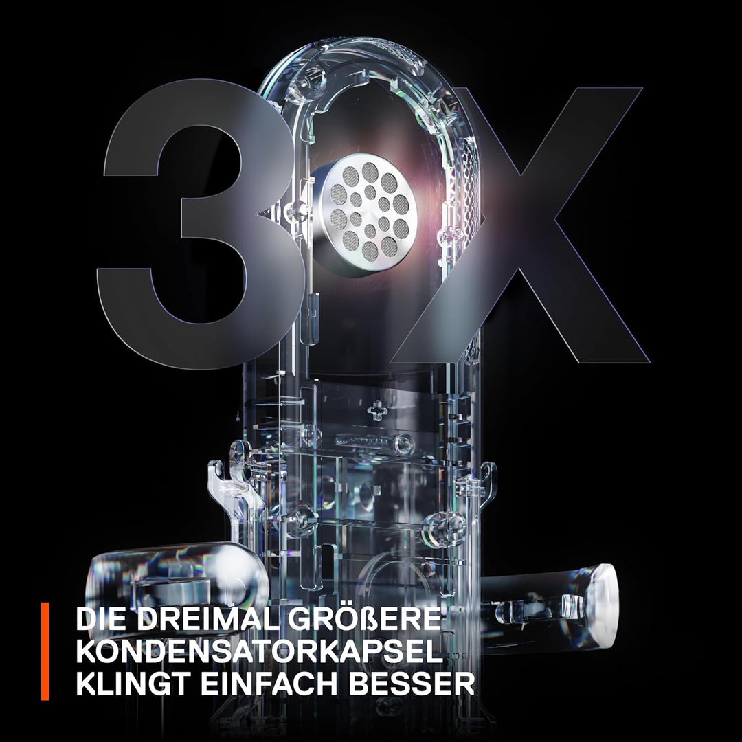 SteelSeries Alias Pro Kit – XLR-Mikrofon + Stream-Mixer – 3 Mal grössere Kapsel fürs Gaming, Streami
