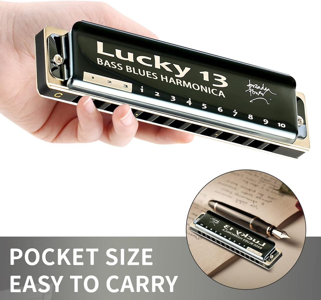 East top Lucky 13 Bass Plus Blues Harmonica 13 Holes Diatonic Harp Mouth Organ Professional Richter