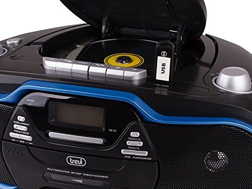 Trevi radioriproduttore Stereo cmp574 USB, Kassette, CD, MP3, SB, SD Card, 20 W blau, blau