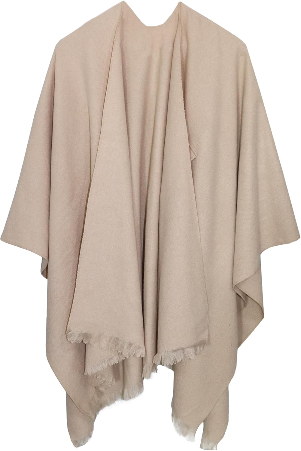 Shmily Girl Poncho Damen Strick Reversibel Cape Decke Elegant Warme Schultertuch Gestrickter Schal M