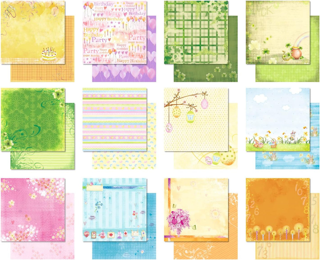 Ursus 70350099 - Premium Glitter Scrapbook paper Block, Version 1, ca. 30,5 x 30,5 cm, 190 g/qm, 12
