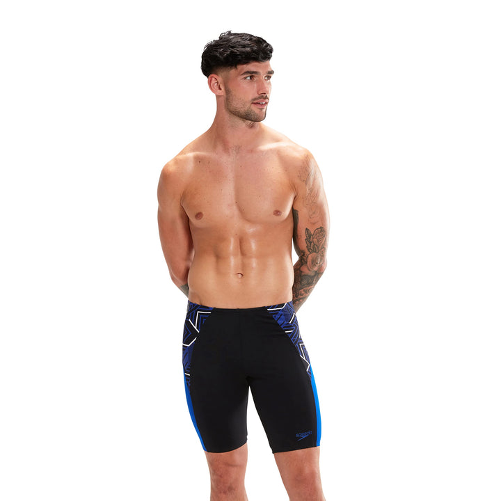 Speedo Herren Eco Endurance+ Splice II Badehose Schwarz/Chromblau/Weiss 1, Schwarz/Chromblau/Weiss 1