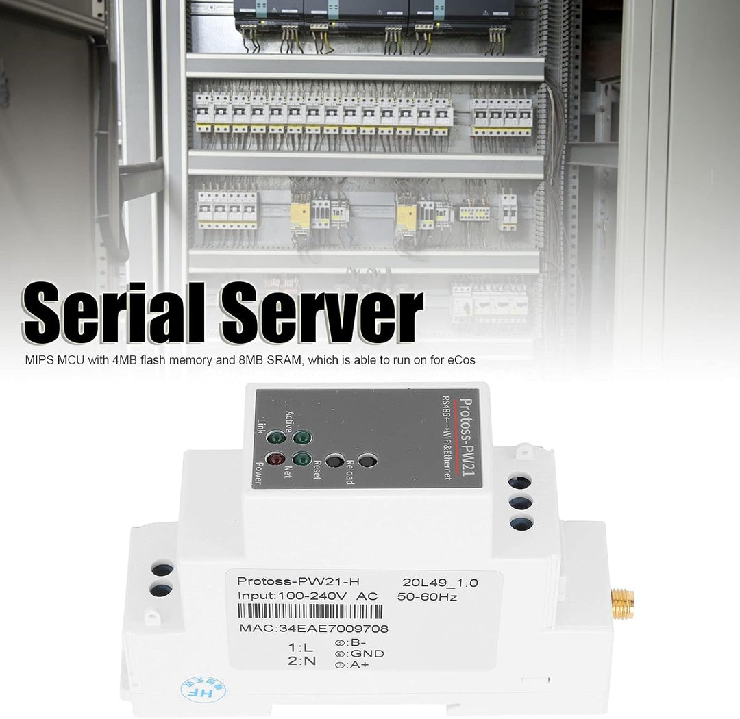 BOROCO RS485 to Ethernet/WLAN Converter, rs485 Wlan bridge,Modbus für ECos mit Antenne PW21-H AC 100