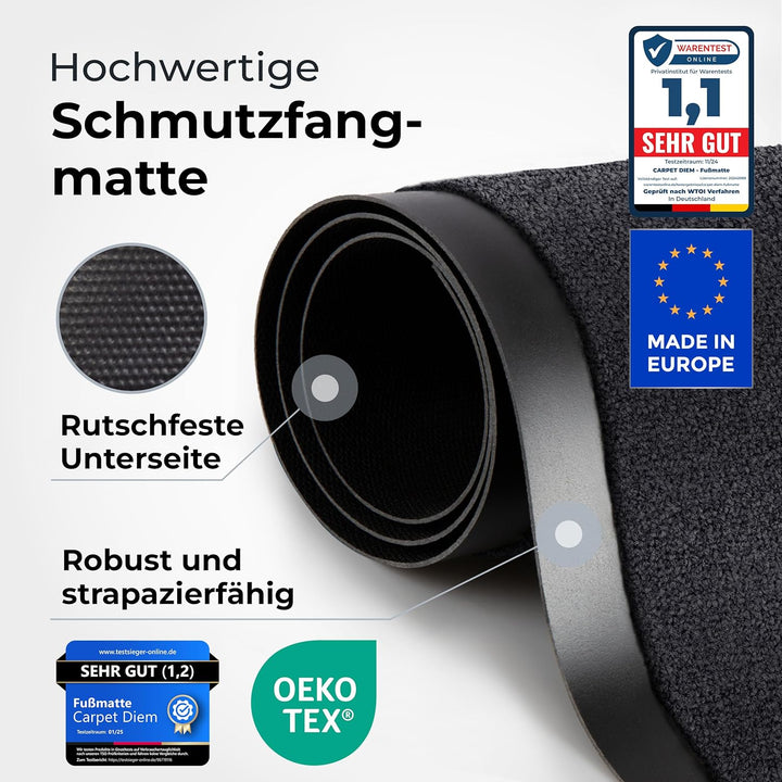 Carpet Diem Fussmatte, einfach sauber I Schmutzfangmatte Eingangsbereich - Fussmatte Innen & Aussen,