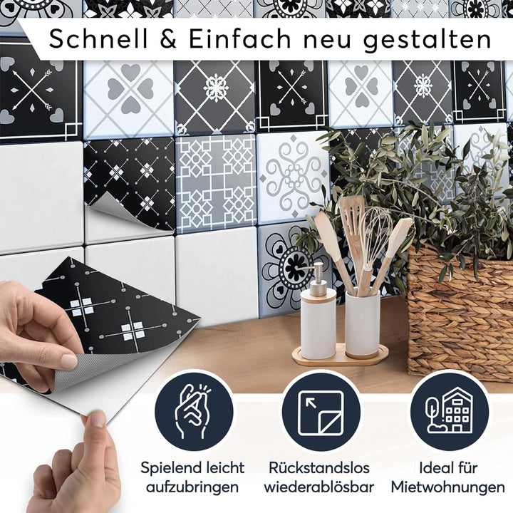 CREATISTO Mosaik Klebefliesen Stickerfliesen Fliesenfolie - Hochwertige Sticker Aufkleber für Wandfl