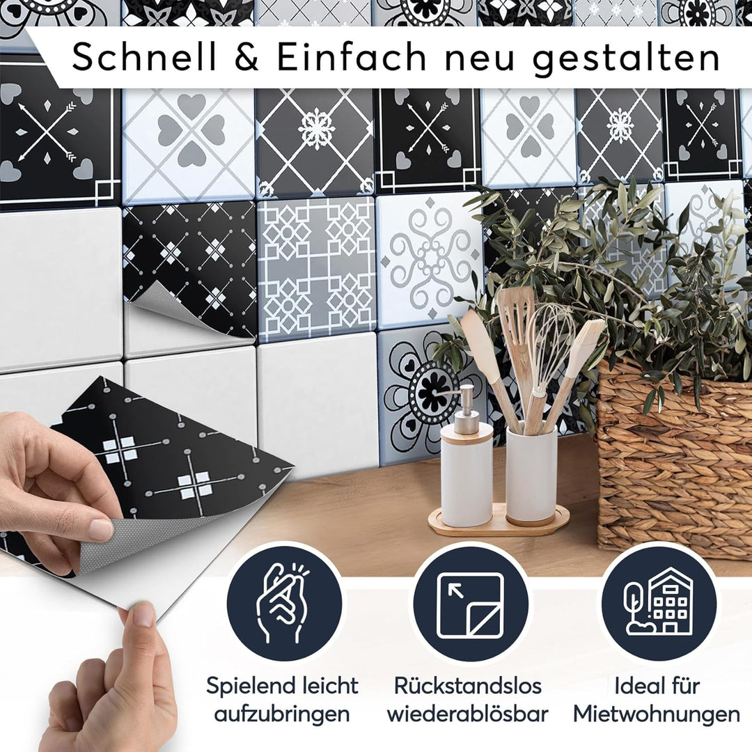 CREATISTO Mosaik-Fliesen Fliesensticker Fliesenfolie - Stylische Sticker Aufkleber für Fliesen I Sti