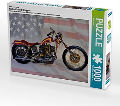 CALVENDO Puzzle Harley Classic Chopper 1000 Teile Lege-Grösse 64 x 48 cm Foto-Puzzle Bild von Ingo L