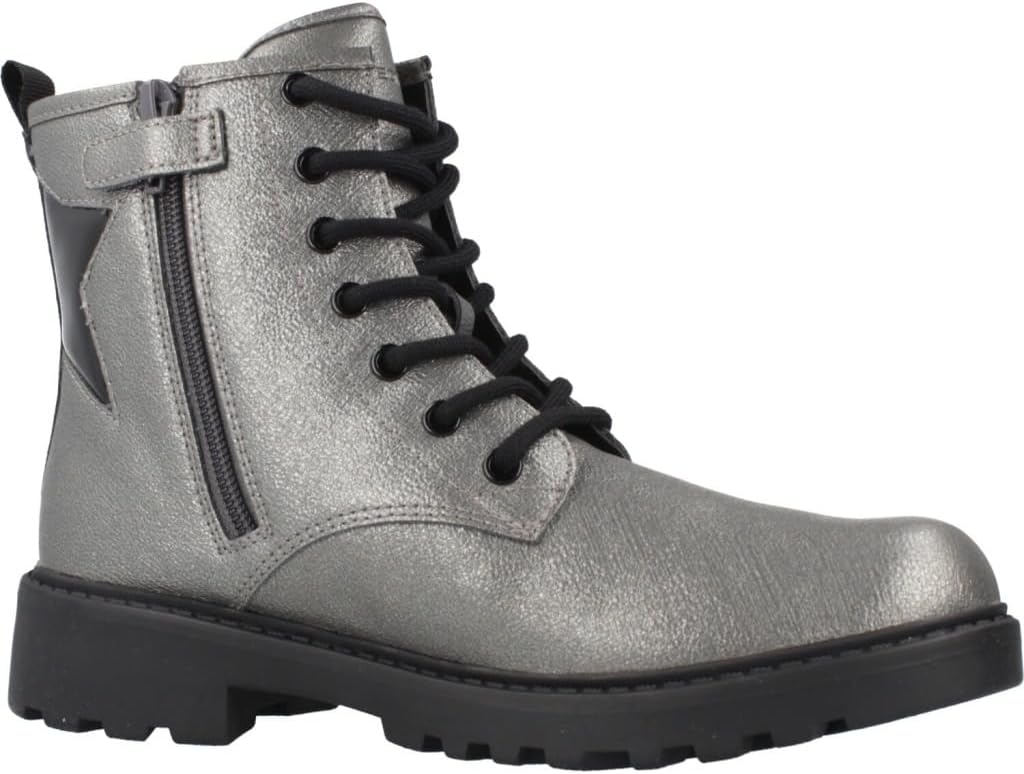 Geox Mädchen J Casey Girl Ankle Boot 28 EU Graphite Black, 28 EU Graphite Black