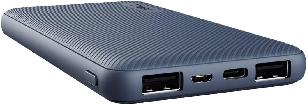 Trust Mobile Primo Dünne Powerbank Schnellladefunktion 10000 mAh, Nachhaltig, USB C Externer Akku, T