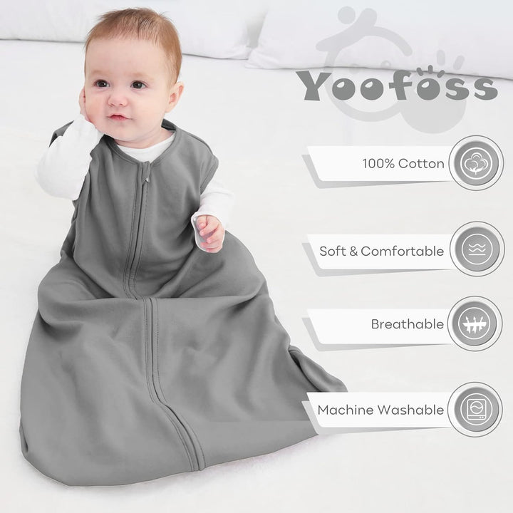 Yoofoss Schlafsack Baby Sommer 0.5 Tog - 3er Pack 78cm/6-12 Monate 100% Baumwolle Sommerschlafsack B