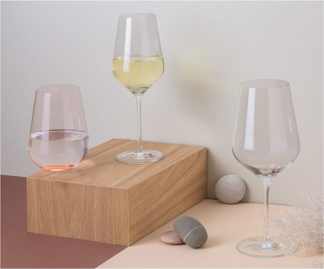 RITZENHOFF 3631002 Rotweinglas 500 ml – Serie Fjordlicht Nr. 2 – 2 Stück mit Farbverlauf Grey – Made