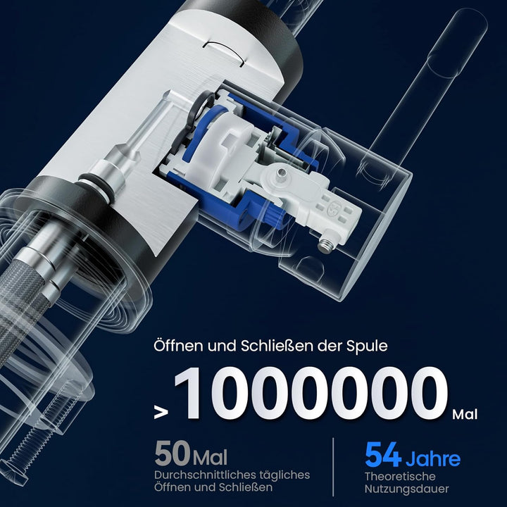 CEECIPA Wasserhahn Küche Schwarz 360° Schwenkbar, Hochdruck Küchenarmatur Schwarz, Mischbatterie Küc