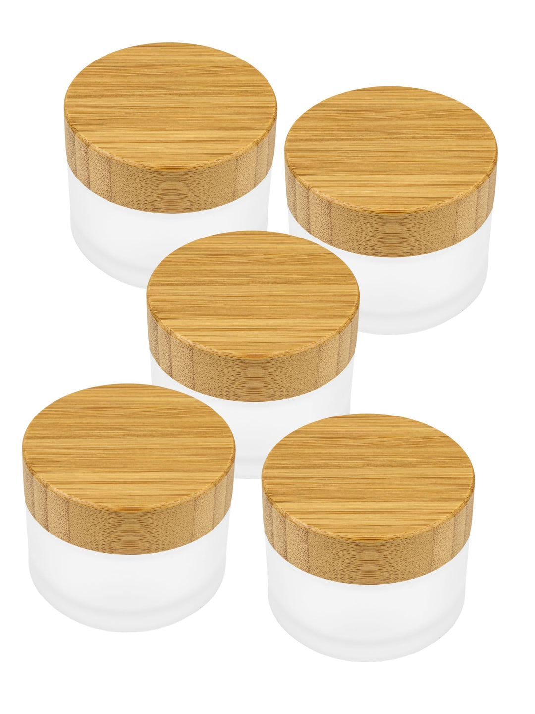 Wachsmann – leere Glastiegel mit Bambusdeckel (5 ml, 20 ml, 50 ml oder 100 ml) – auslaufsicher, dick