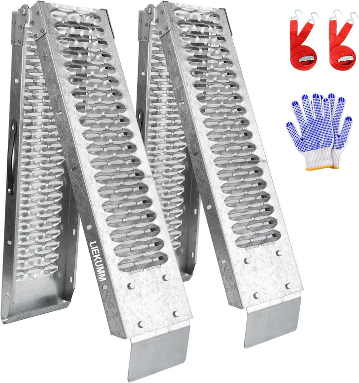 LIEKUMM 2X Auffahrrampe 440kg klappbar Laderampe, Stahl Verladerampe Laderampen für Anhänger Motorra