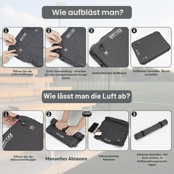 ONTYZZ Sitzkissen Selbstaufblasendes 41 x 33 x 4 cm Camping Sitzmatte Sitz Kissen Outdoor Faltbar Ki