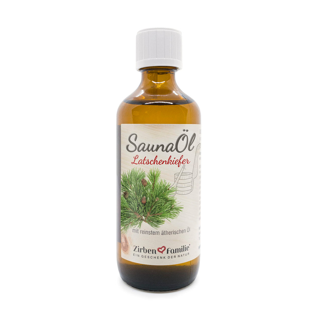 SaunaÖl Latschenkiefer (100ml) für Saunaaufguss mit würzigem Latschenkiefer-Duft Sauna Aufgussmittel