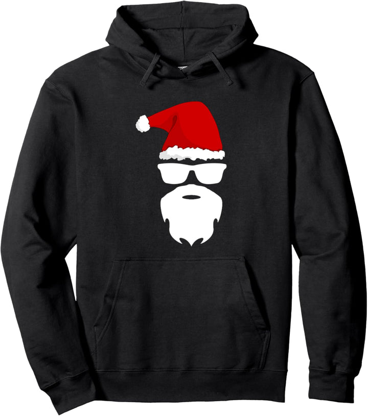 Weihnachtsmann Weihnachtsmütze Bart Sonnenbrille Weihnachts Pullover Hoodie