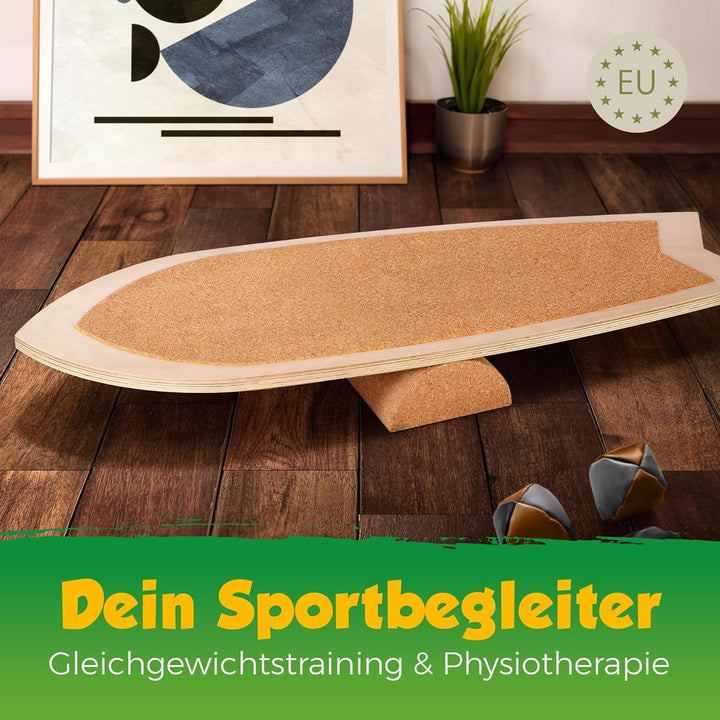 Halbe Balanceboard-Rolle aus Kork | halbe Kork-Rolle | Rolle für Gleichgewichtsbretter | 30x15x7,5cm